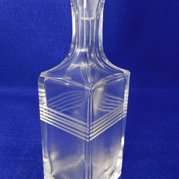 Vintage Art Deco Glass Oil & Vinegar Cruet w Ground Glass Stopper Double Spout - Picture 2 of 8